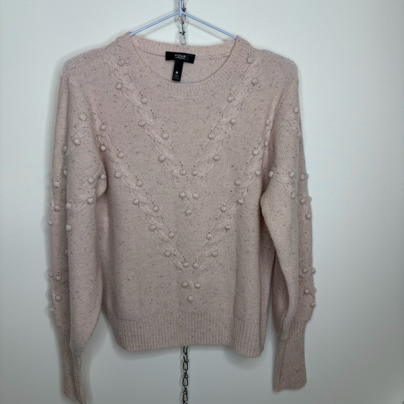 Women's Pink Cashmere Sweater - Picture 2 of 9